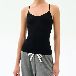 Splits59 Loren Seamless Waist Length Tank Black XS/S